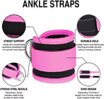 Adjustable Ankle Straps Cuffs with D-Ring for Cable Machine Fitness Glute Kickback Gym Foot Leg Training Brace Support